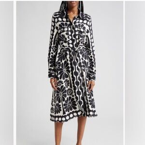 FARM Rio Palermo Long Sleeve Belted Shirtdress